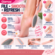 Load image into Gallery viewer, Glamza Pedicure Foot File – Professional Foot Care for Silky-Smooth Feet – Free UK Delivery