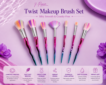 Load image into Gallery viewer, 7-Piece Twist Makeup Brush Set – Silky Smooth &amp; Cruelty-Free FREE UK Postage!
