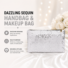 Load image into Gallery viewer, Glamza Dazzling Sequin Handbag &amp; Makeup Bag – Stylish &amp; Versatile | FREE UK Delivery