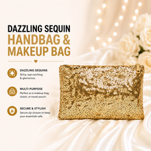 Load image into Gallery viewer, Glamza Dazzling Sequin Handbag &amp; Makeup Bag – Stylish &amp; Versatile | FREE UK Delivery