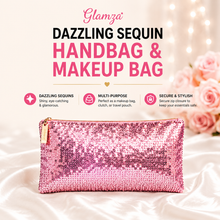 Load image into Gallery viewer, Glamza Dazzling Sequin Handbag &amp; Makeup Bag – Stylish &amp; Versatile | FREE UK Delivery