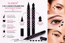 Load image into Gallery viewer, Glamza 2-in-1 Liquid Eyeliner Pen with Heart Stamp