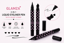 Load image into Gallery viewer, Glamza 2-in-1 Liquid Eyeliner Pen with Heart Stamp