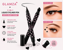 Load image into Gallery viewer, Glamza 2-in-1 Liquid Eyeliner Pen with Heart Stamp