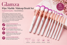 Load image into Gallery viewer, Glamza 10pc Marble Makeup Brush Set – Professional Quality | Free UK Delivery