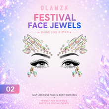Load image into Gallery viewer, Glamza Festival Face Jewels – Self-Adhesive Face &amp; Body Crystals | Free UK Delivery