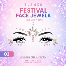 Load image into Gallery viewer, Glamza Festival Face Jewels – Self-Adhesive Face &amp; Body Crystals | Free UK Delivery