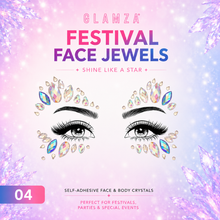 Load image into Gallery viewer, Glamza Festival Face Jewels – Self-Adhesive Face &amp; Body Crystals | Free UK Delivery