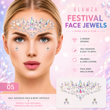 Load image into Gallery viewer, Glamza Festival Face Jewels – Self-Adhesive Face &amp; Body Crystals | Free UK Delivery