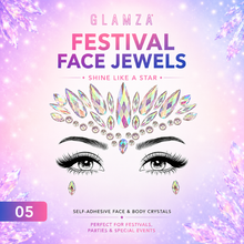 Load image into Gallery viewer, Glamza Festival Face Jewels – Self-Adhesive Face &amp; Body Crystals | Free UK Delivery