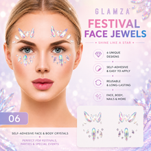 Load image into Gallery viewer, Glamza Festival Face Jewels – Self-Adhesive Face &amp; Body Crystals | Free UK Delivery