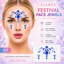 Load image into Gallery viewer, Glamza Festival Face Jewels – Self-Adhesive Face &amp; Body Crystals | Free UK Delivery