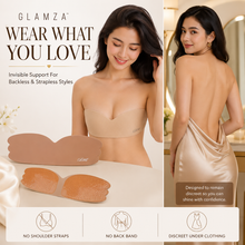 Load image into Gallery viewer, Glamza Invisible Bra – Strapless &amp; Backless Self-Adhesive Bra
