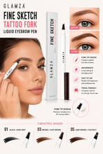 Load image into Gallery viewer, Glamza Fine Sketch Tattoo Fork Liquid Eyebrow Pens – Define &amp; Enhance Your Brows!