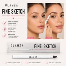 Load image into Gallery viewer, Glamza Fine Sketch Tattoo Fork Liquid Eyebrow Pens – Define &amp; Enhance Your Brows!