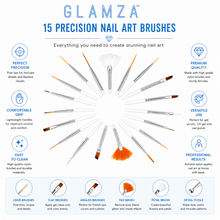 Load image into Gallery viewer, Glamza 20pc Nail Art Brushes &amp; Dotting Set with Optional 10-Pack Nail Art Sponges