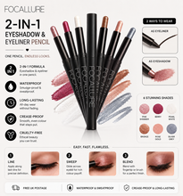 Load image into Gallery viewer, Focallure 2-in-1 Eyeshadow &amp; Eyeliner Pencil – Cruelty Free, Waterproof &amp; Crease-Proof | Free UK Postage