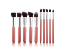 Load image into Gallery viewer, Glamza 10pc Makeup Brush Set – Choose Pink or Blue – Free UK Postage