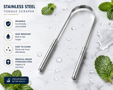Load image into Gallery viewer, Glamza Stainless Steel Tongue Scraper – Ultimate Oral Hygiene Tool with Free UK Delivery