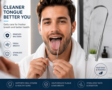 Load image into Gallery viewer, Glamza Stainless Steel Tongue Scraper – Ultimate Oral Hygiene Tool with Free UK Delivery