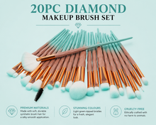 Load image into Gallery viewer, 20-Piece Diamond Makeup Brush Set with Optional Glamza 15-Colour Contour Palette FREE UK Postage!