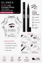 Load image into Gallery viewer, 6-in-1 Cat Eyeliner Stencil with Optional Black Liquid Eyeliner – Perfect Winged Liner Made Easy