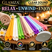 Load image into Gallery viewer, Glamza Clear Sound Premium Ear Candles – 16 Candles / 8 Pairs with Protective Discs