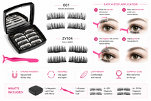 Load image into Gallery viewer, Glamza Magnetic Eyelashes Kit with Case, Mirror &amp; Applicator – Free UK Postage