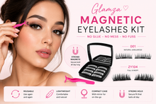 Load image into Gallery viewer, Glamza Magnetic Eyelashes Kit with Case, Mirror &amp; Applicator – Free UK Postage