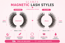 Load image into Gallery viewer, Glamza Magnetic Eyeliner &amp; Magnetic Eyelash Kit with Applicator Tweezer | Diamond or Allure Styles