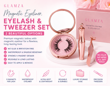 Load image into Gallery viewer, Glamza Magnetic Eyeliner &amp; Magnetic Eyelash Kit with Applicator Tweezer | Diamond or Allure Styles