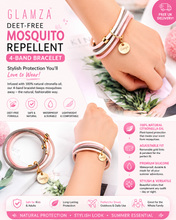 Load image into Gallery viewer, Glamza DEET-Free Mosquito Repellent 4-Band Bracelet – Free Delivery
