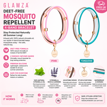 Load image into Gallery viewer, Glamza DEET-Free Mosquito Repellent 4-Band Bracelet – Free Delivery