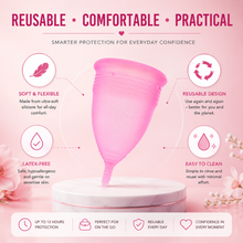 Load image into Gallery viewer, Women’s Pink Menstrual Cup – Eco-Friendly, Comfortable, Free Delivery