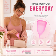 Load image into Gallery viewer, Women’s Pink Menstrual Cup – Eco-Friendly, Comfortable, Free Delivery