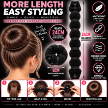 Load image into Gallery viewer, Hair So Hair Bun Roll – Effortless Updo Styling in Black, Brown, or Blonde - 2 Sizes!
