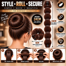Load image into Gallery viewer, Hair So Hair Bun Roll – Effortless Updo Styling in Black, Brown, or Blonde - 2 Sizes!