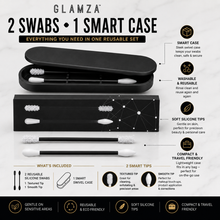 Load image into Gallery viewer, Glamza ‘One Swab’ Reusable Silicone Multi-Use Swabs – 2 Pack with Travel Case