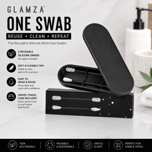 Load image into Gallery viewer, Glamza ‘One Swab’ Reusable Silicone Multi-Use Swabs – 2 Pack with Travel Case