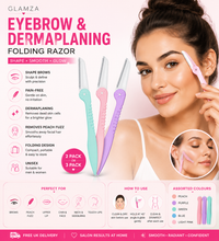 Load image into Gallery viewer, Glamza Eyebrow and Dermaplaning Folding Razors