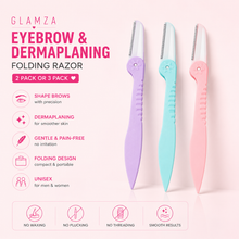 Load image into Gallery viewer, Glamza Eyebrow and Dermaplaning Folding Razors