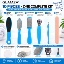 Load image into Gallery viewer, Glamza 10pc Foot Care Pedicure Kit – Free UK Delivery