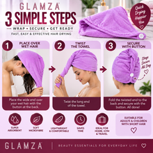 Load image into Gallery viewer, Glamza Microfibre Rapid Dry Hair Towel for Short Hair - Free UK Postage