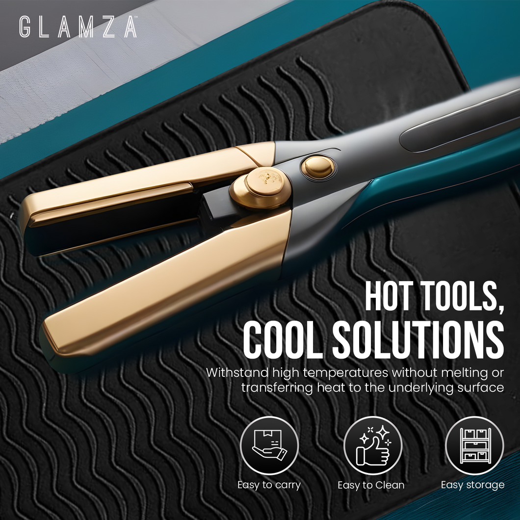Glamza Hair Straightener Silicone Heat Mat – Black with Free Delivery