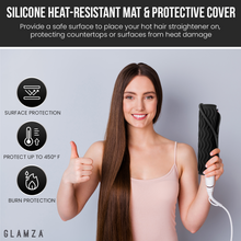 Load image into Gallery viewer, Glamza Hair Straightener Silicone Heat Mat – Black with Free Delivery