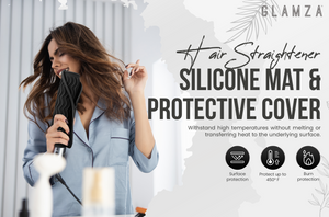 Glamza Hair Straightener Silicone Heat Mat – Black with Free Delivery