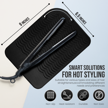Load image into Gallery viewer, Glamza Hair Straightener Silicone Heat Mat – Black with Free Delivery