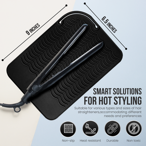 Glamza Hair Straightener Silicone Heat Mat – Black with Free Delivery