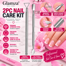 Load image into Gallery viewer, Glamza Stainless Steel Gel Polish Scraper &amp; Cuticle Pusher Set, Free Delivery