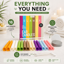 Load image into Gallery viewer, Glamza 16 Premium Ear Candles with Ear Protection Discs – Home Relaxation Set